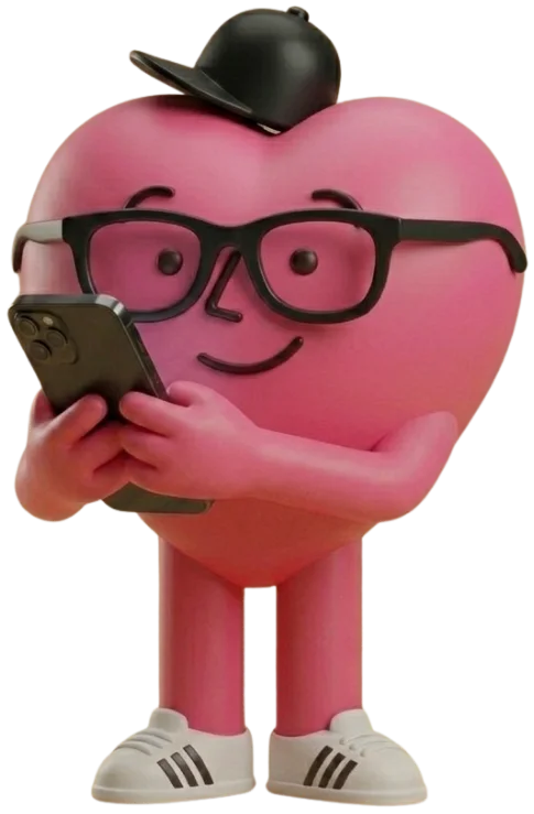 Liax, la mascota de Relax, enviando un mensaje
